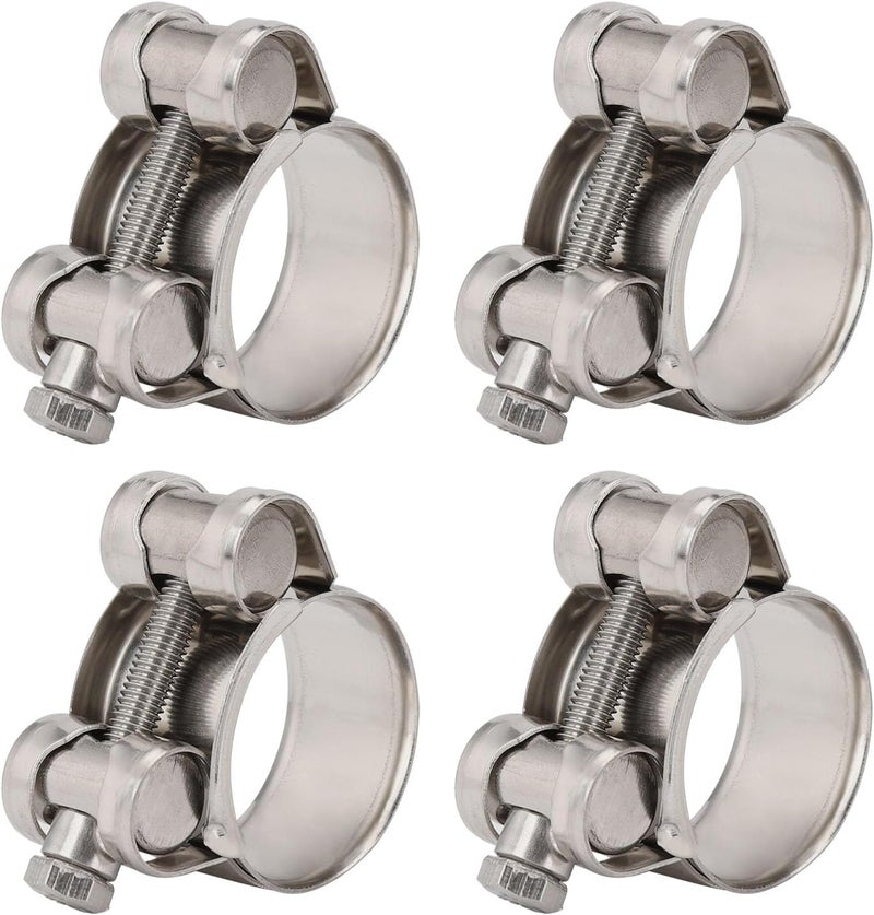 Suprom 4 Pack 0.95" T-Bolt Hose Clamps, 304 Stainless Steel Heavy Duty Hose Clamps, Turbo Intake Clamp Working Range 23mm-25mm for 0.95" Hose OD - Image 1